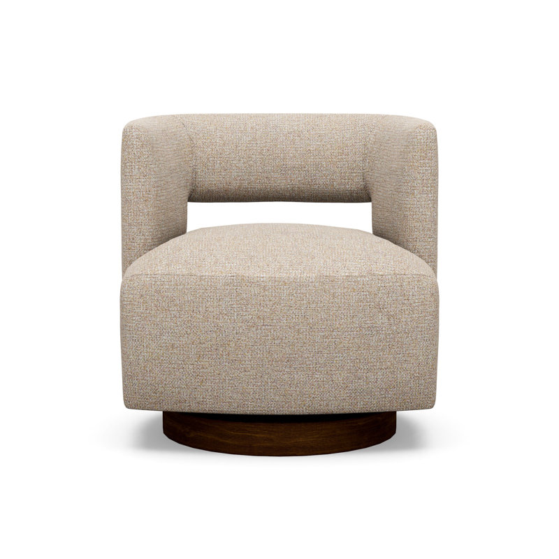 Crystle Swivel Barrel Chair, 5246-74, Walnut