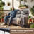 Anner 5-Piece All Weather Outdoor Wicker Patio Conversation Set With Square Metal Fire Pit Table, Swivel Gliders And Side Table-1808669431-1808668937-1808668936