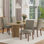 Chaise de salle à manger rembourrée en tissu Oakridge avec pieds en bois d'hévéa massif et coussin en mousse haute densité Oakridge