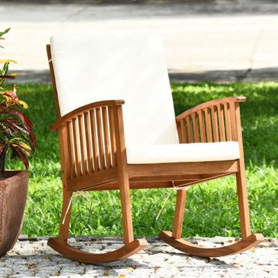 Chaise berçante de jardin avec coussins Zehr