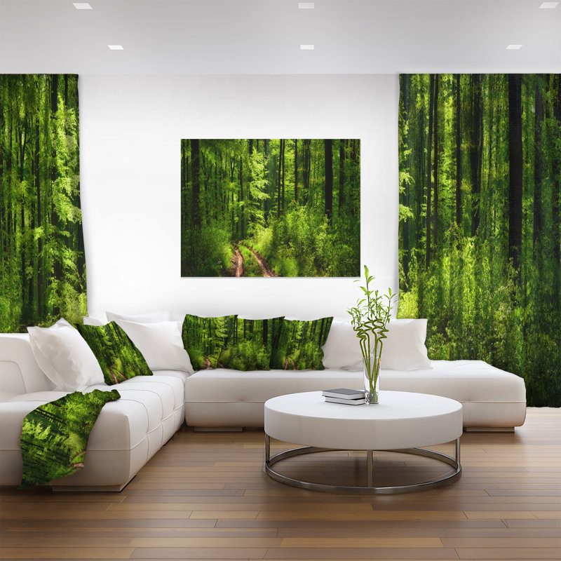 Green Forest Landscape Wrapped Canvas Print, 12" x 20"