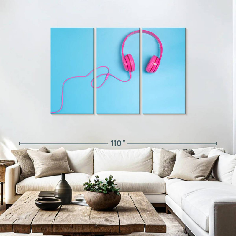Abarca Pink Headphones, 48" H x 74" W