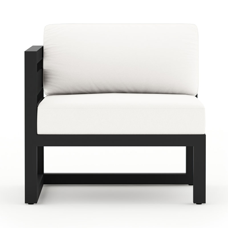 Avion Patio Chair with Sunbrella Cushions, Canvas Natural Sunbrella® Canvas, Black