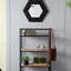 Miroir hexagonal 18,5 "x 18,5" avec cadre en bois massif, décoration murale pour le couloir de la salle de bain du salon-115297250