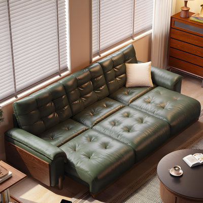 120.08"Vintage Green Extendable Electric 3-Seater Multi-Person Convertible Sofa Bed