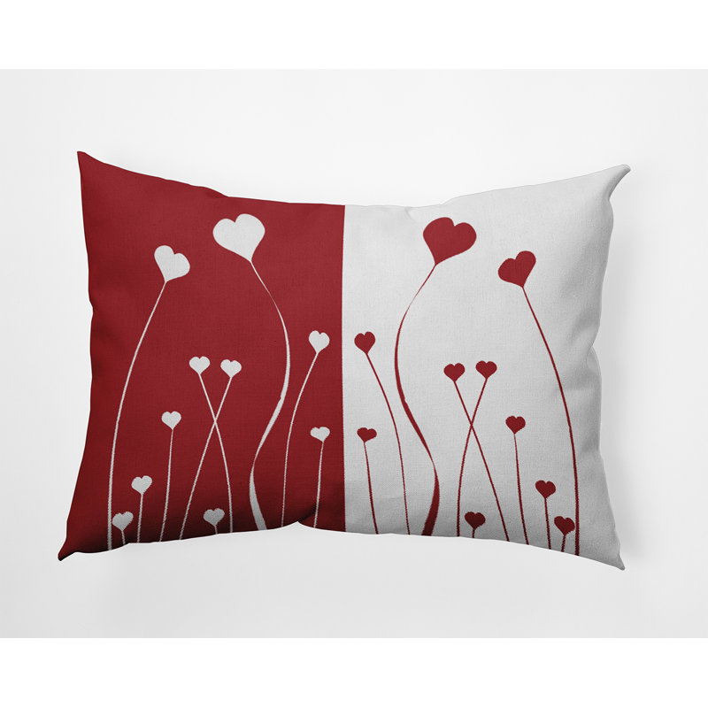 Coussin décoratif floral intérieur / extérieur en polyester, Rectangle, H 14 po x l 20 po