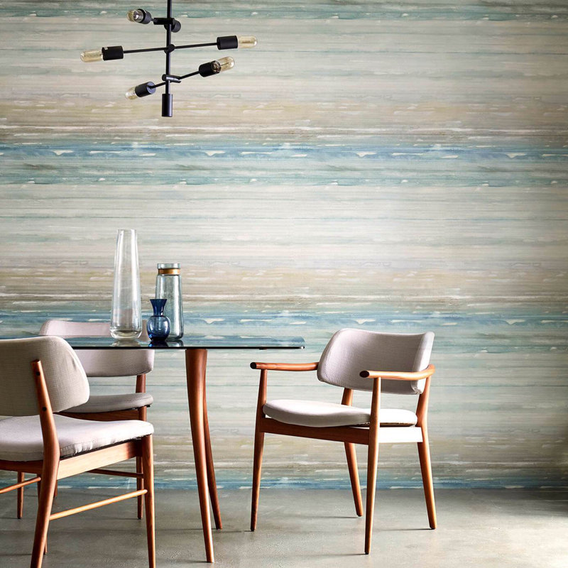 Anthology Elements 10.05m x 68.6cm Wallpaper Roll, Stone/Teal