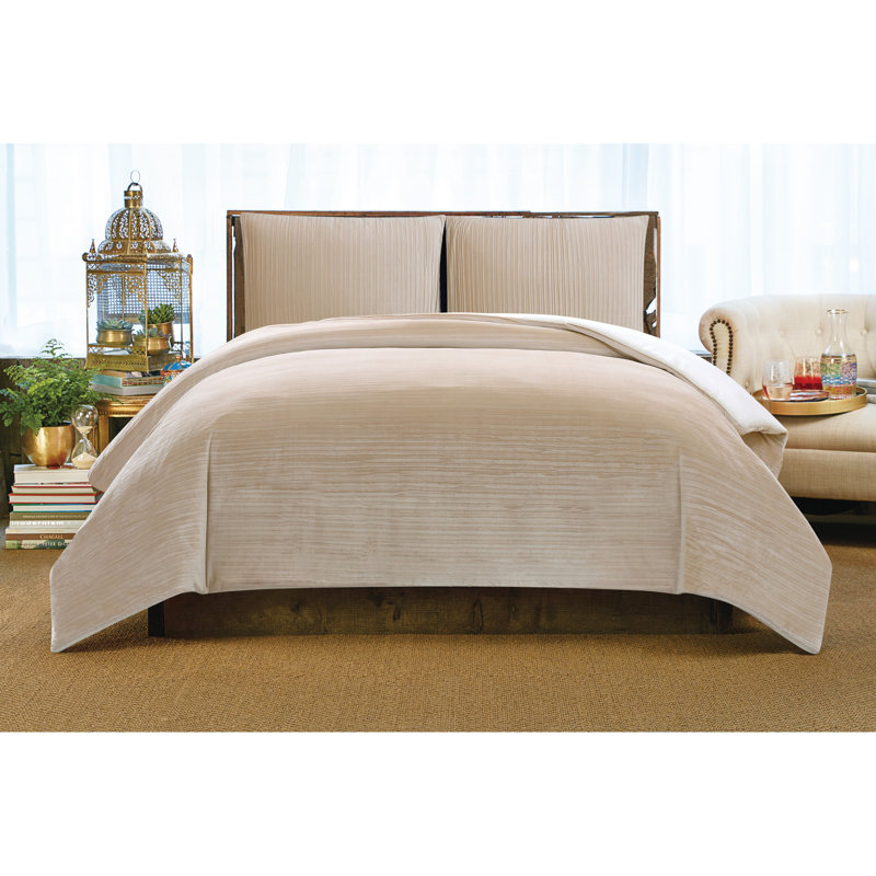 Champagne Full Velvet Down Alternative Comforter Set