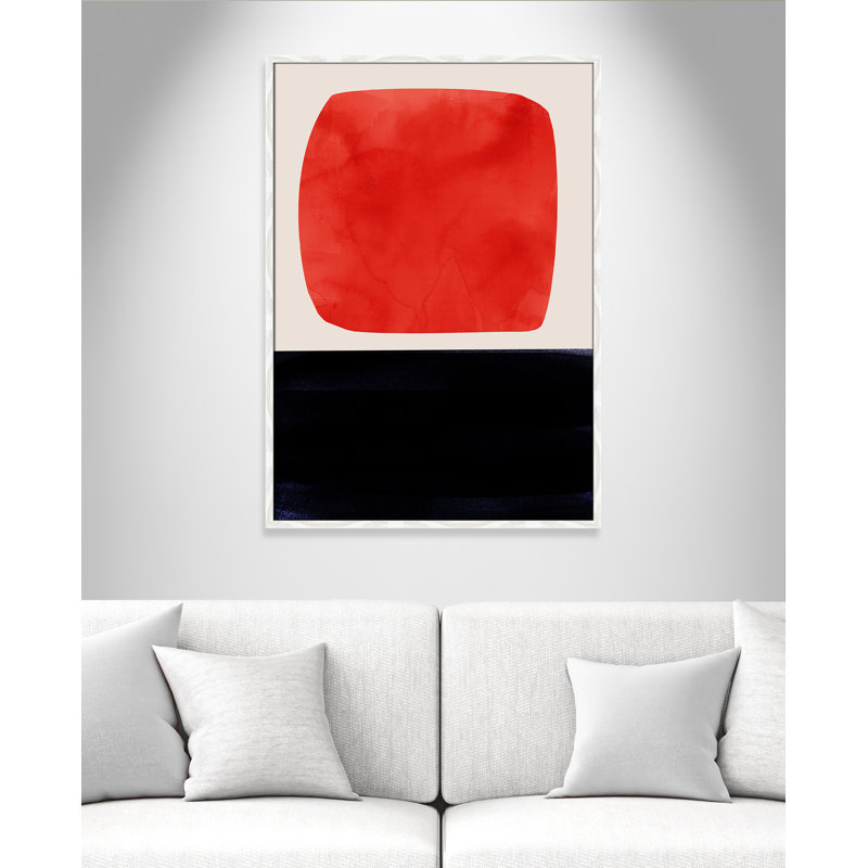 Boxed-Red by Aoibhne Hogan, 41.5" H x 29.5" W x 0.75" D, White Wood Grain Paper