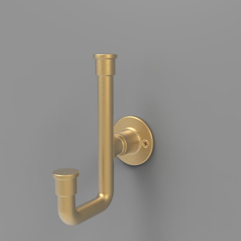 Urbane Collection Hook 1-1/4 Inch Center to Center, Brushed Golden Brass
