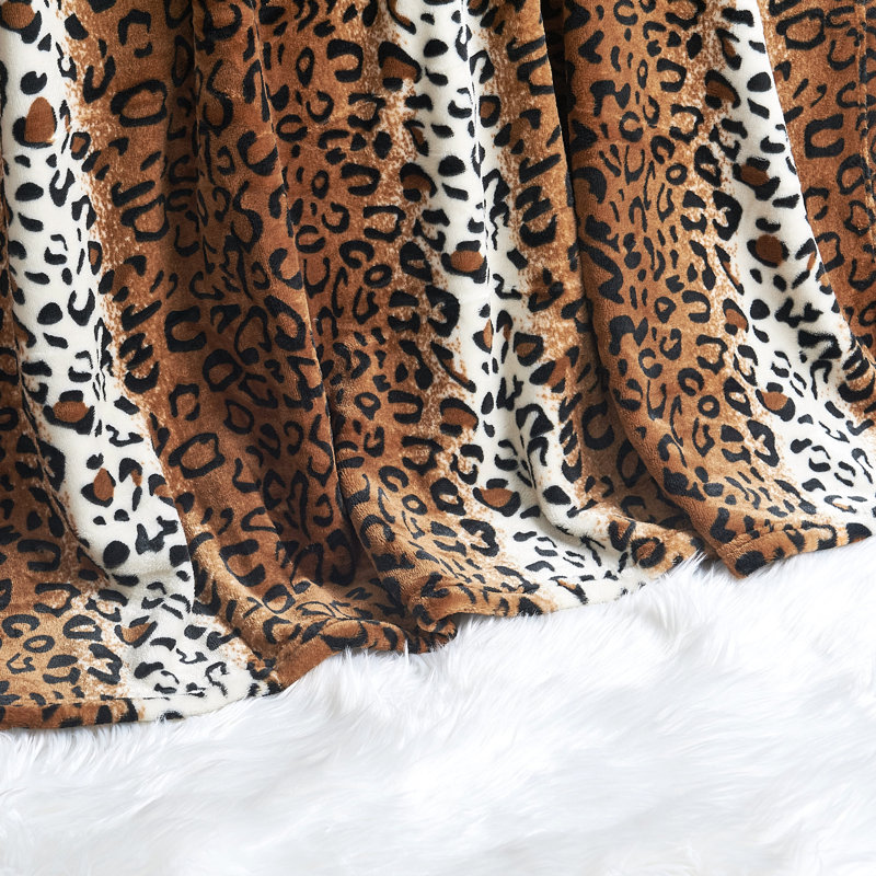 Leopard Print Lightweight Fleece Queen Blanket for Kids