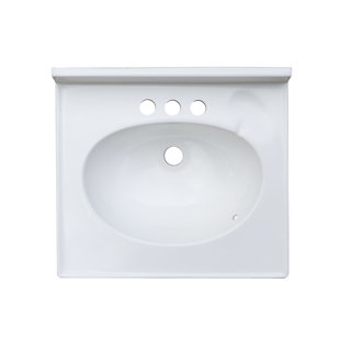 Dessus de meuble-lavabo simple en marbre de culture 19 po x 17 po avec trous de robinet