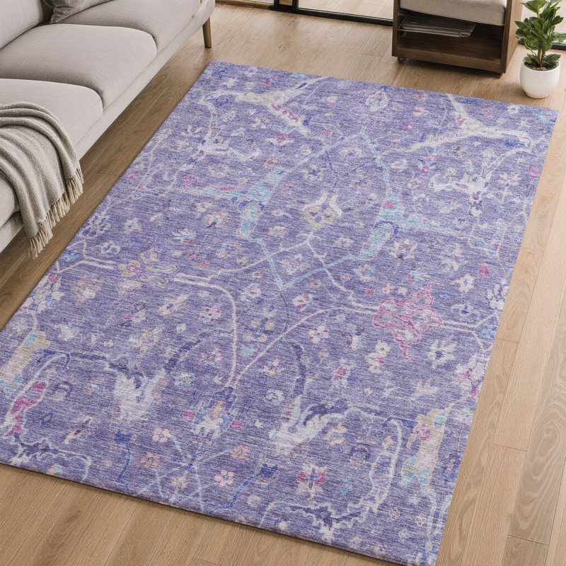 Tapis lavable à la machine de qualité supérieure Mayfield AMF2232, Mauve, 5 pi x 7 pi 6 po