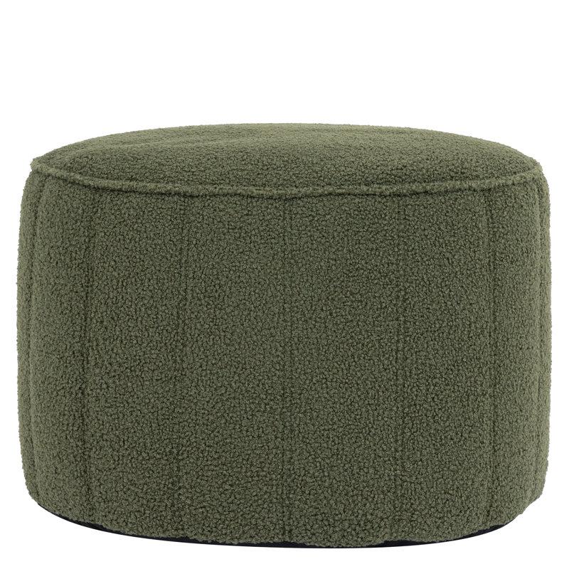 55cm Wide Round No Pattern Pouffe Ottoman, Green