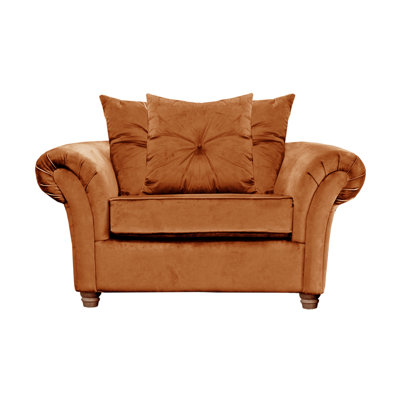 Lila 135cm W Velvet Rolled Arms Loveseat