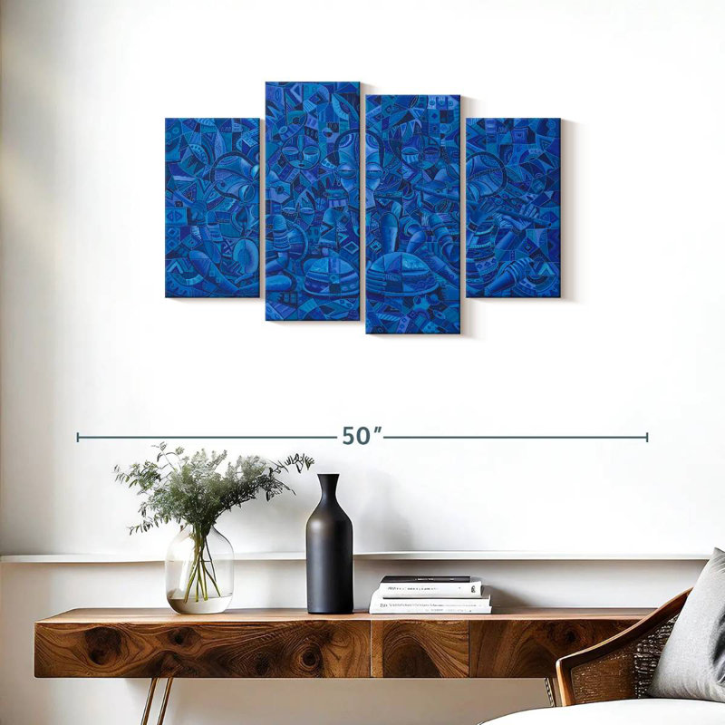 Bande bleue Abarca, H 22 po x l 36 po