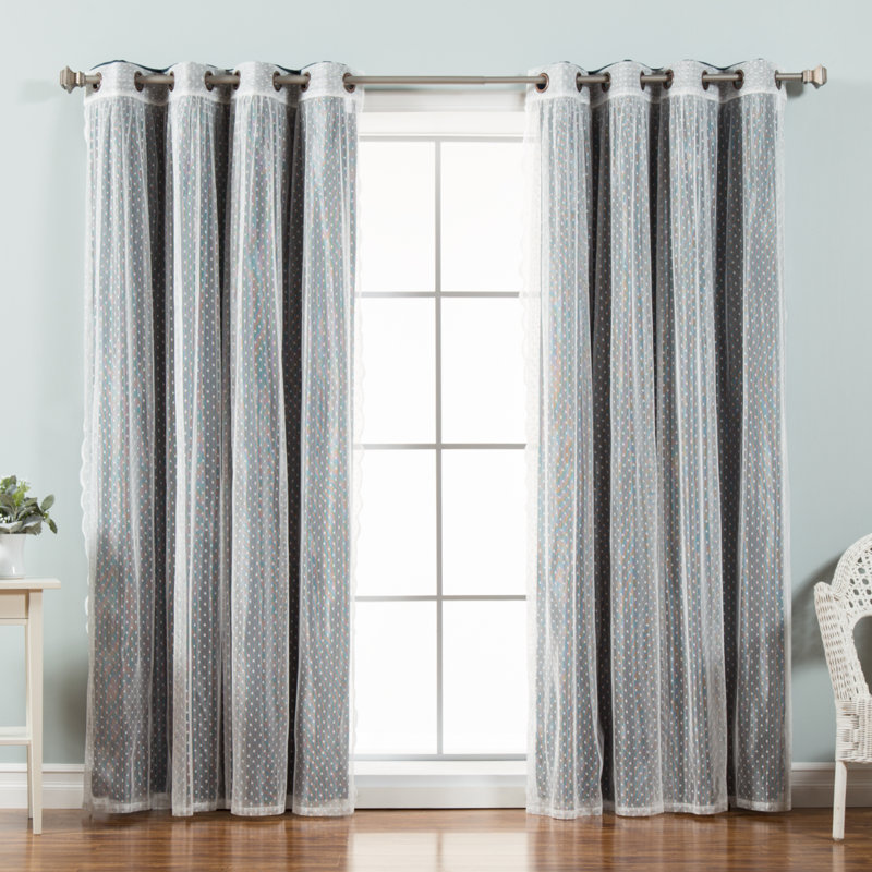Paire de rideaux obscurcissant Tulle, Bleu marine, l 52 po x L 96 po