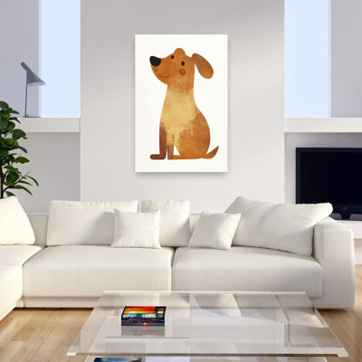 «Sweet Sitting Dog», impression d'art mural minimaliste