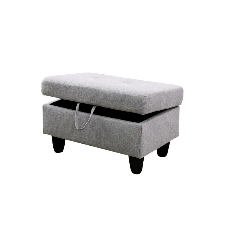 Upholstered Ottoman, Gray