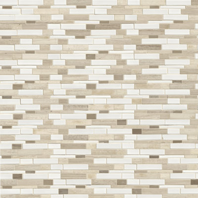Averra Ivory Sand 10 in. x 12 in. Stone Porcelain Blend Interlocking Mosaic Wall Tile