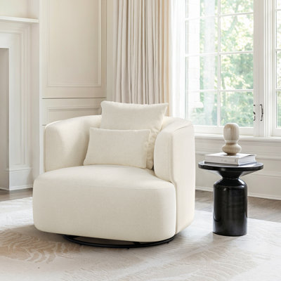Darna 32.3" Wide Upholstered Swivel Accent Chair