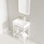 Ensemble de meuble-lavabo sur pied avec lavabo en céramique 24 po avec lavabo console LOFI, lavabo rectangulaire en céramique blanc brillant sans robinet, pieds en métal ouverts, tablettes de rangement, couleur blanche-641989898-641989896