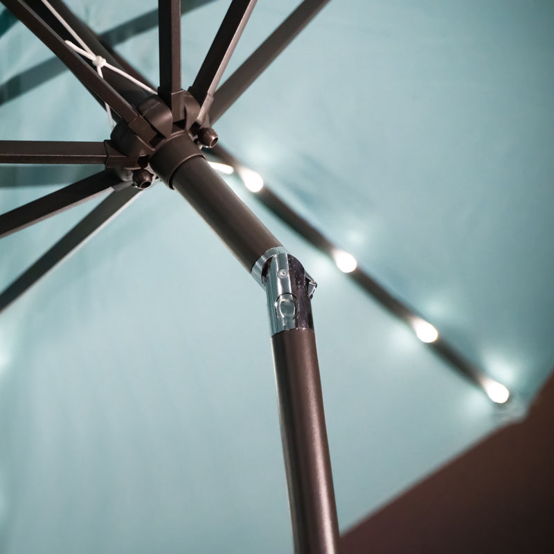 Parasol de marché lumineux 9 pi Addison, Turquoise
