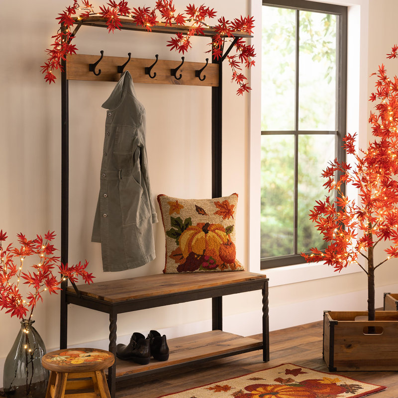 Hall Tree Coat Rack with Shoe Storage