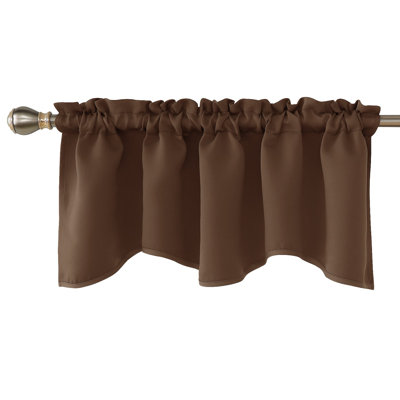 Rod Pocket Blackout Scalloped Kitchen Valances,1 Panel