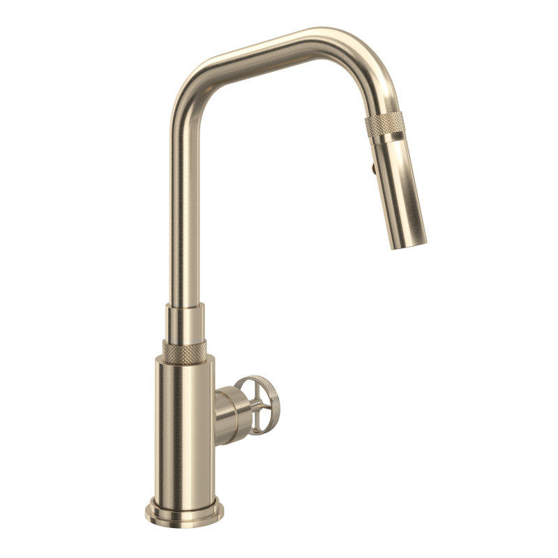 Campo™ Pull Down Single Handle Kitchen Faucet with Accessories, Satin Nickel