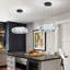 Lustre rond en cristal noir-289057425