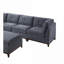 Grand fauteuil de chambre 37 po sans accoudoirs modulaire contemporain en chenille gris classique pour le salon