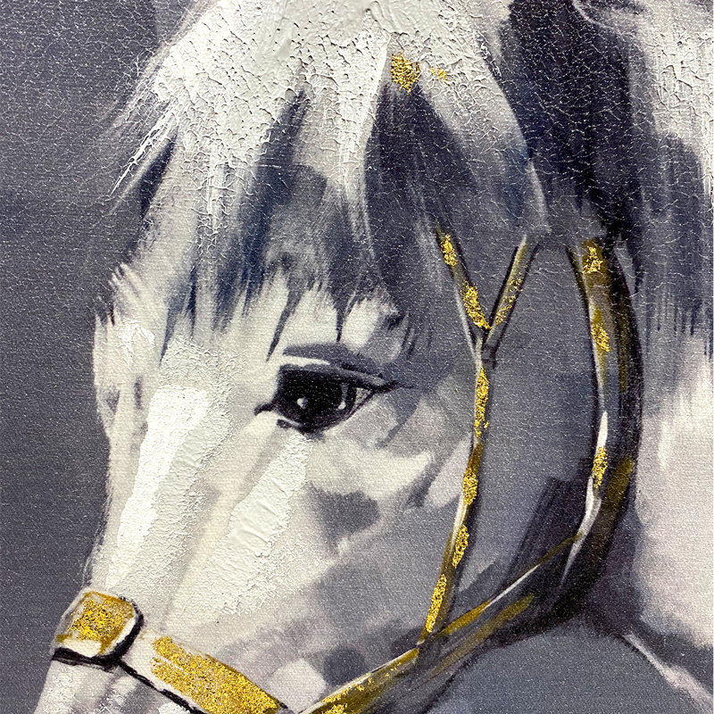 Grey Horse - Wrapped Canvas Painting