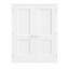 Porte française à 2 panneaux creux 72 po x 80 po avec loquets argentés, finition blanche et à peindre, durable et imperméable, combinaison pour la lessive, portes de placard, portes de chambre, loquet et levier de porte inclus
