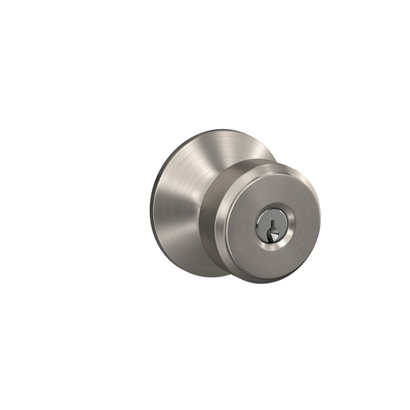 Bowery Keyed Entry Knob, Satin Nickel