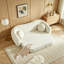 Canapé inclinable à compression courbée convertible, canapé-lit 2 en 1 escamotable, avec base escamotable et siège profond, comprend deux coussins, fauteuil inclinable en chenille deux places-1008685962