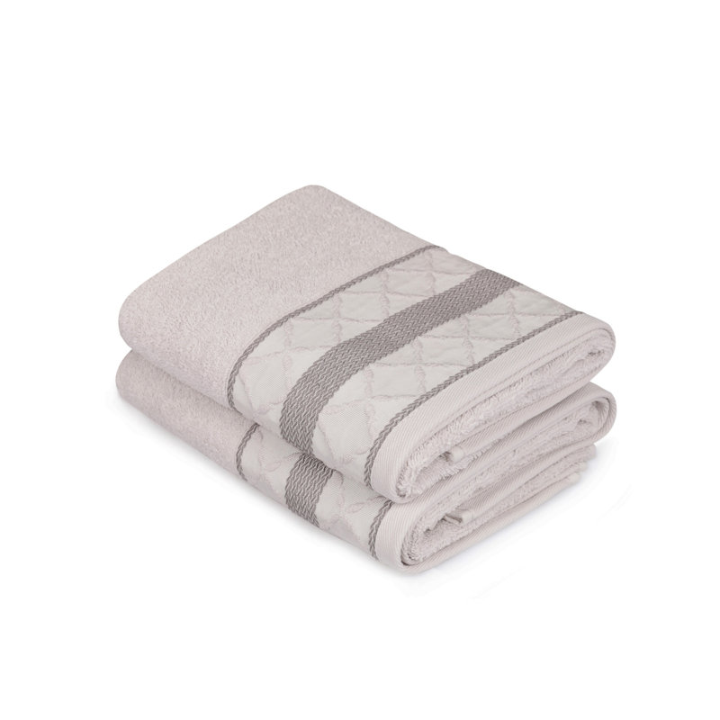 Ensemble de 2 serviettes Liana Lale, Beige