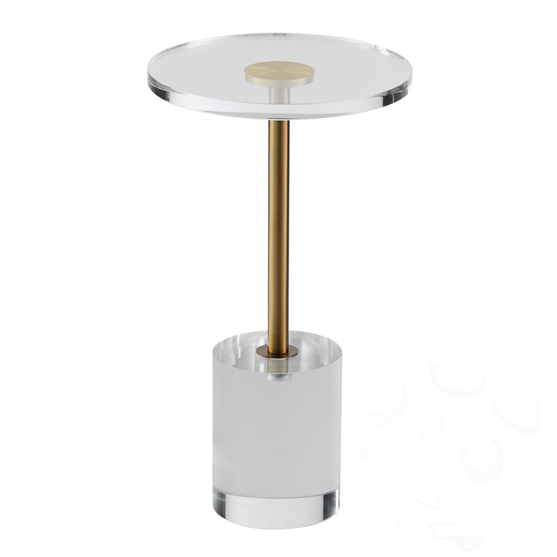 Acrylic End Table With Solid Base