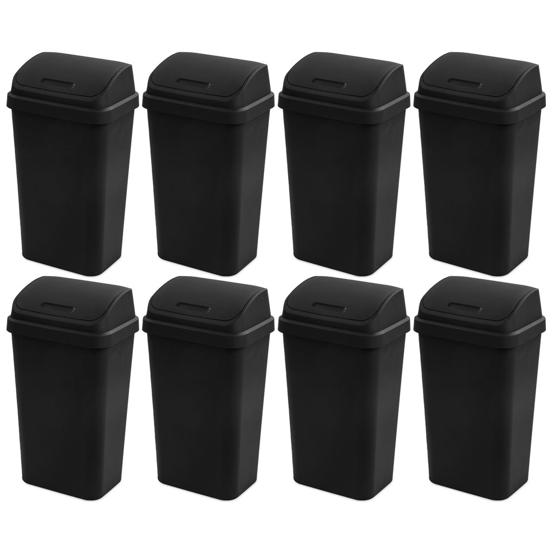Kitchen 13 Gallon Swing Top Trash Can (Set of 8) Sterilite