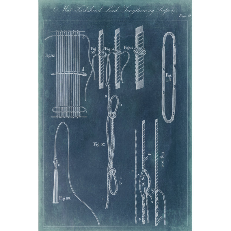 Nautical Detail Blueprint III by Vision Studio - Wrapped Canvas Print, 46cm H x 30cm W
