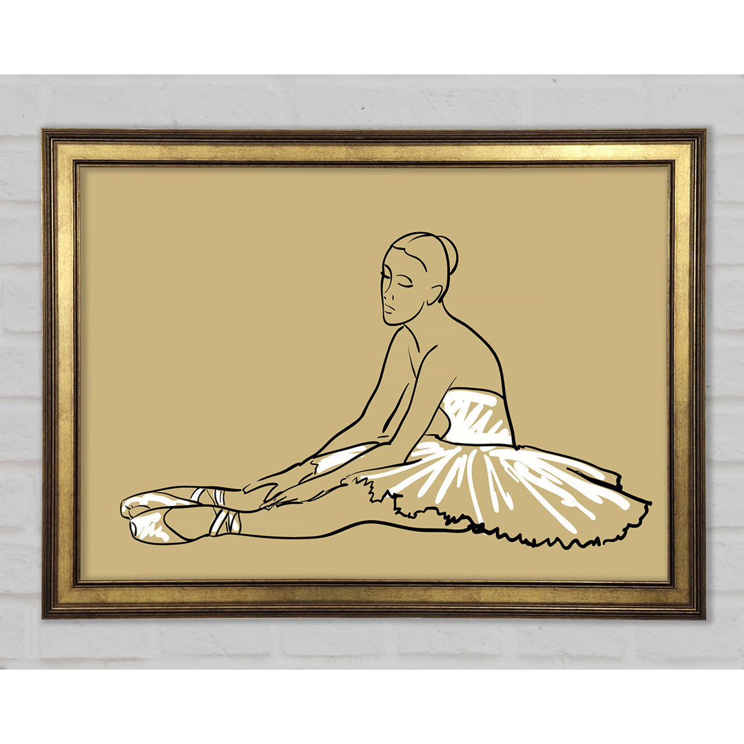 Gerahmtes Wandbild Beige White Ballerina 4