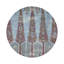 Topkapi Garden Turquoise Red Vegan Leather Round Coasters-347403178