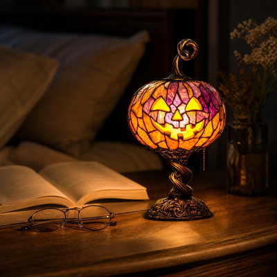 Vintage Glass Halloween Small Night Light Desktop Decoration Luminous Ornament