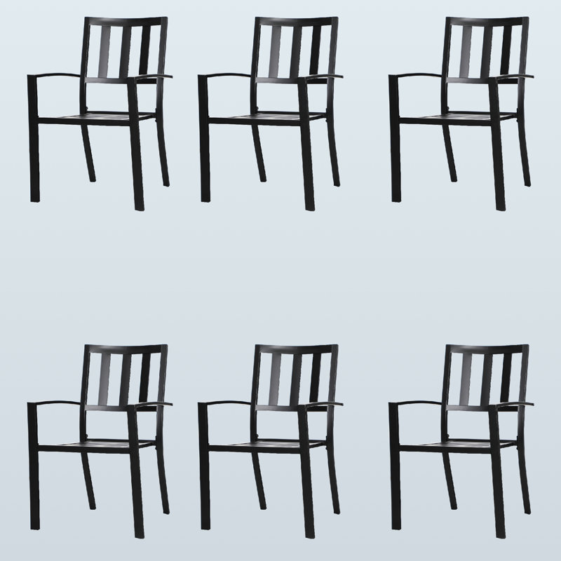 Stacking Patio Dining Armchair, 6