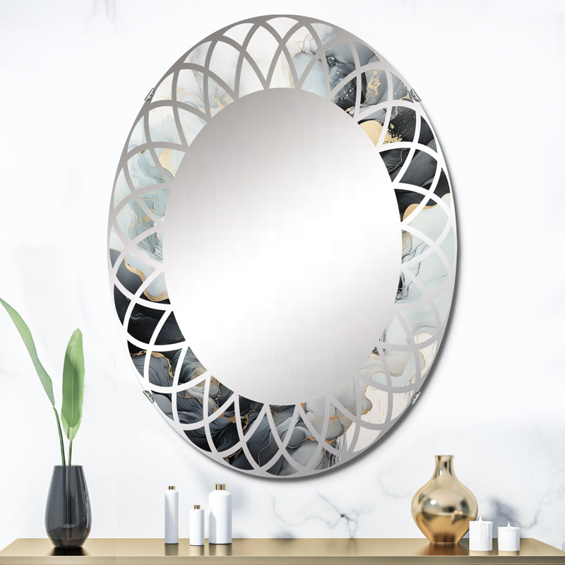 Kandor - Miroir mural moderne ovale, 36 po x 24 po