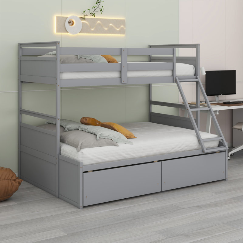 Lit superposé avec rangement, Gris