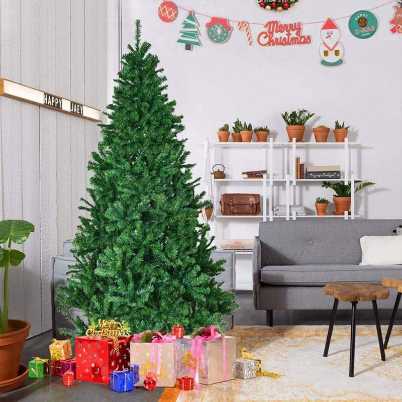 Iola Lincoln Pine Artificial Bushy Looking Green Flocked Christmas Tree, 4'
