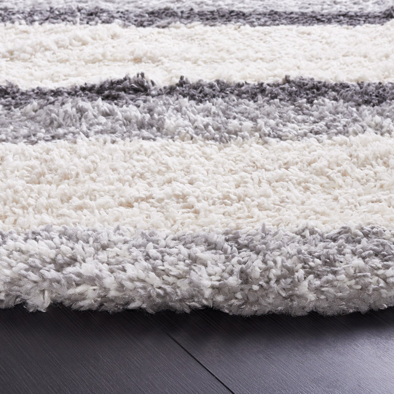 Ashleigh-Louise Shag 800 Performance Striped Rug, Round 6'7"