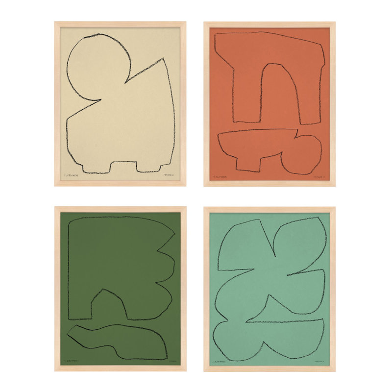 Earth 1, Set Of 4 Print by Michael Kempen, Maple, 50" H x 40" W x 1.25" D