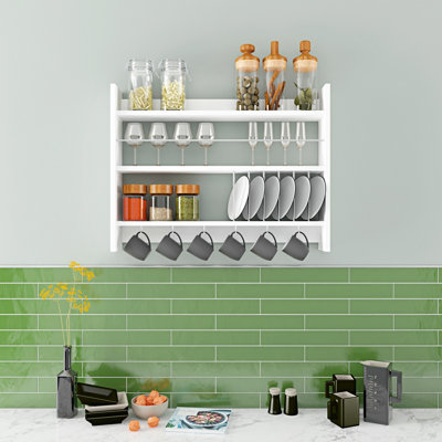 Suat 3 Piece Tiered Shelf with Hooks